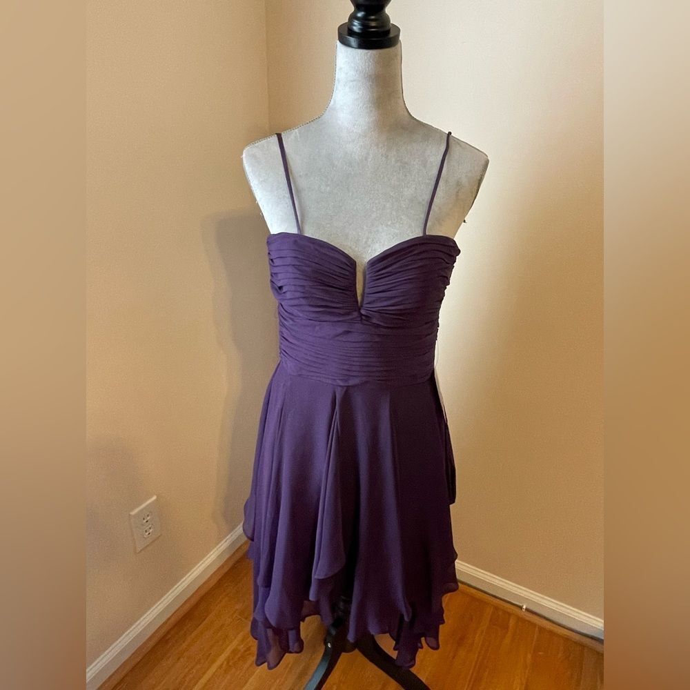 Purple asymmetrical dress